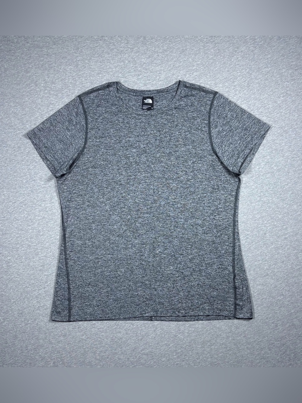 The North Face T-Shirt Women’s XL Logo Heathered Gray Short Sleeve Athletic